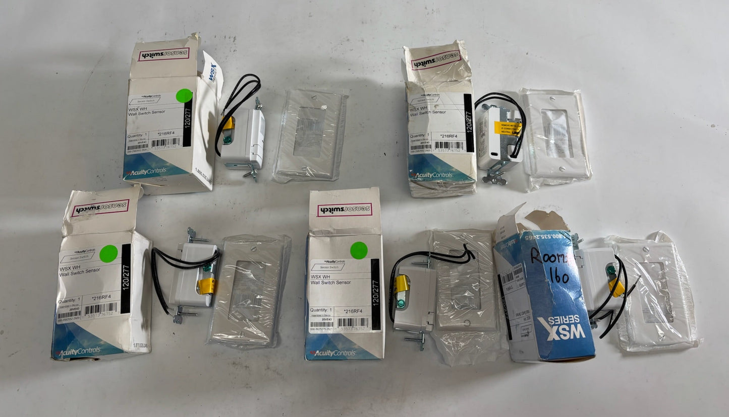 5 PK Acuity WSX-WH Sensor Switch Occupancy Sensor, PIR, 2000 sq ft (Bad Boxes)
