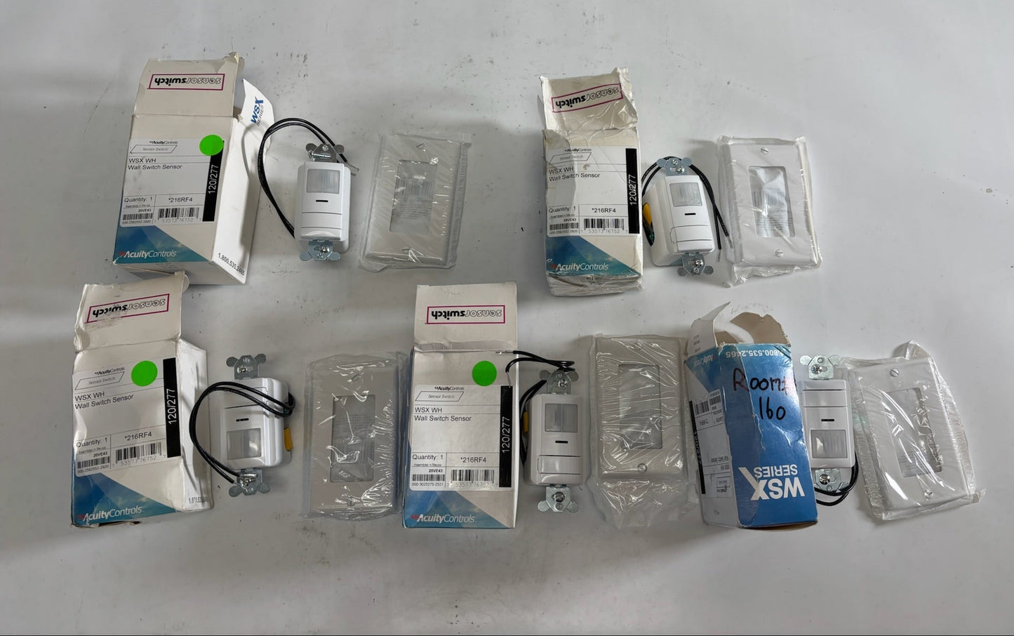 5 PK Acuity WSX-WH Sensor Switch Occupancy Sensor, PIR, 2000 sq ft (Bad Boxes)