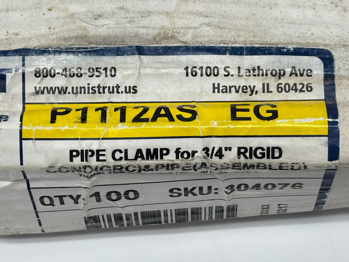 100 PK Unistrut P1112AS‑EG ¾″ Steel Two‑Piece Rigid/IMC Conduit Clamp