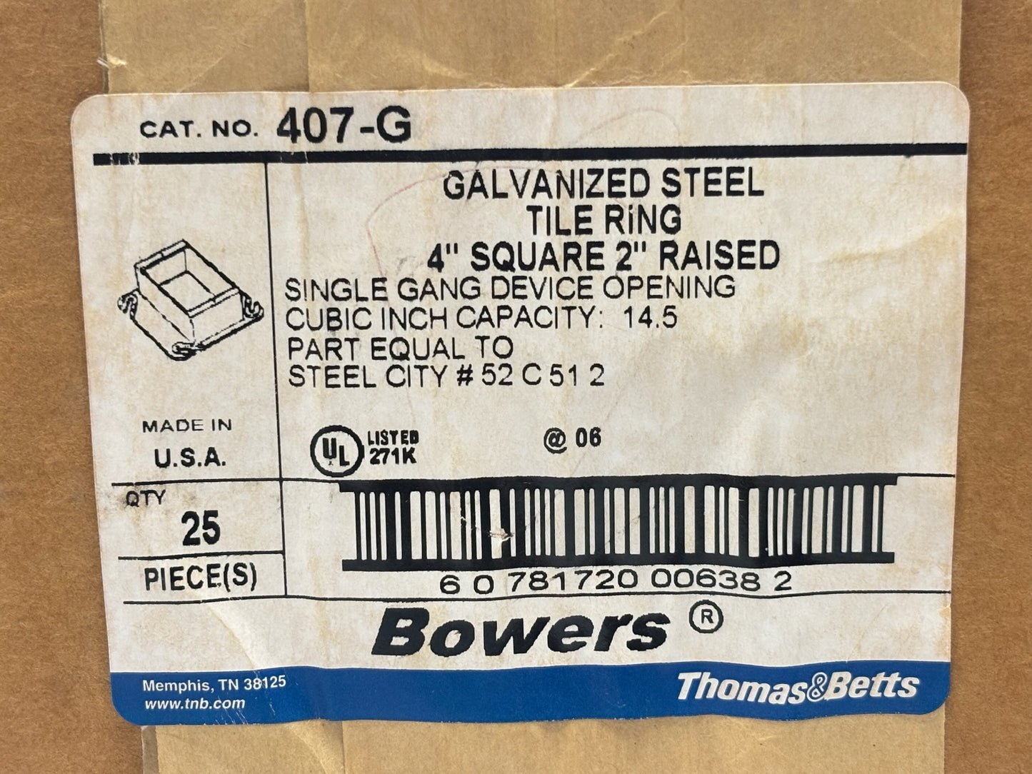 25 PK T&B 407‑G Chase Conduit Nipple – 2½″ Iron, Zinc Plated