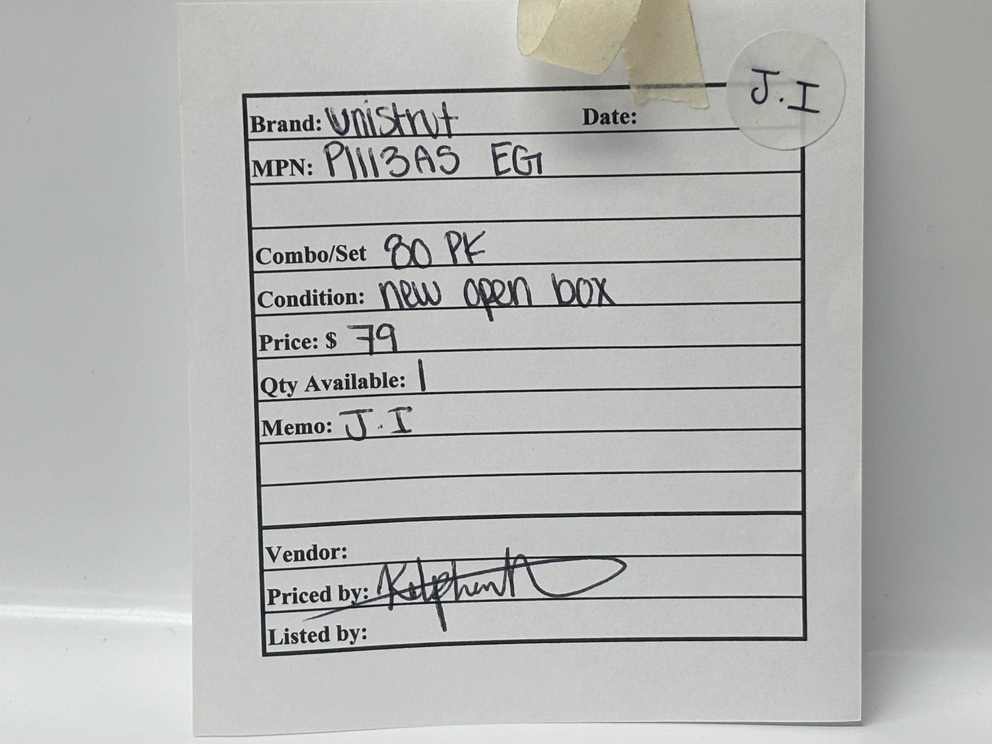80 PK Unistrut P1113AS‑EG 1″ Electro‑Galvanized Rigid/IMC Conduit Clamp