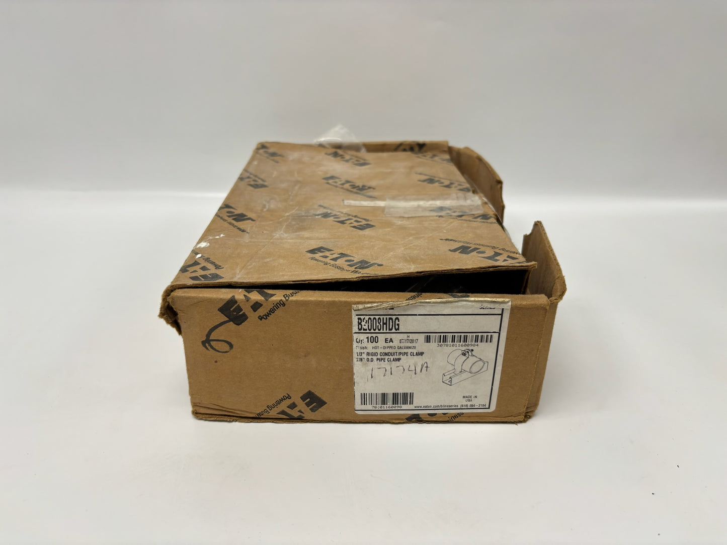 100 PK B-Line B2008HDG ½″ Rigid Conduit Clamp, Steel HDG