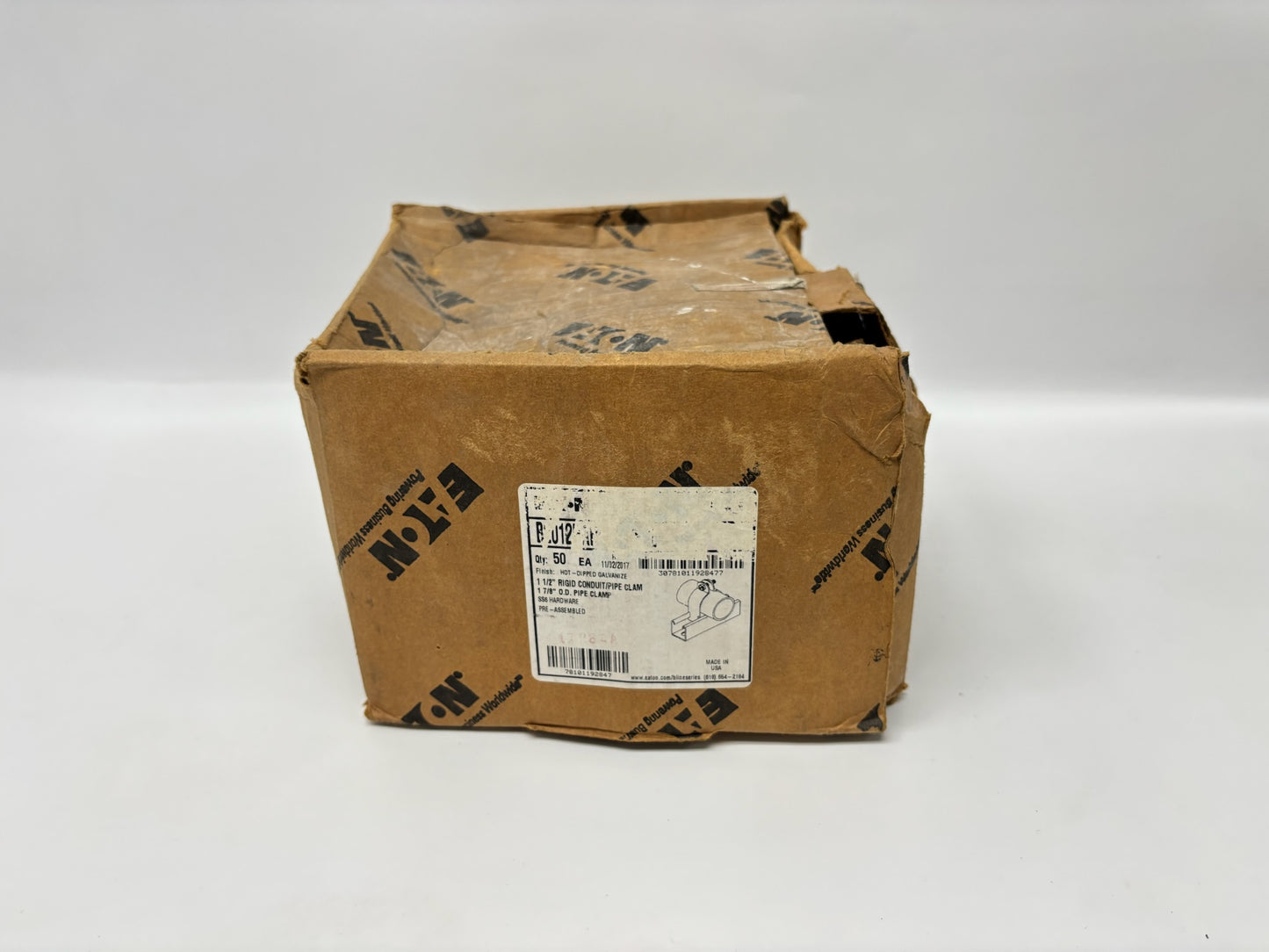 50 PK B‑Line B2012 1½″ Rigid Conduit Clamp, Steel or Aluminum