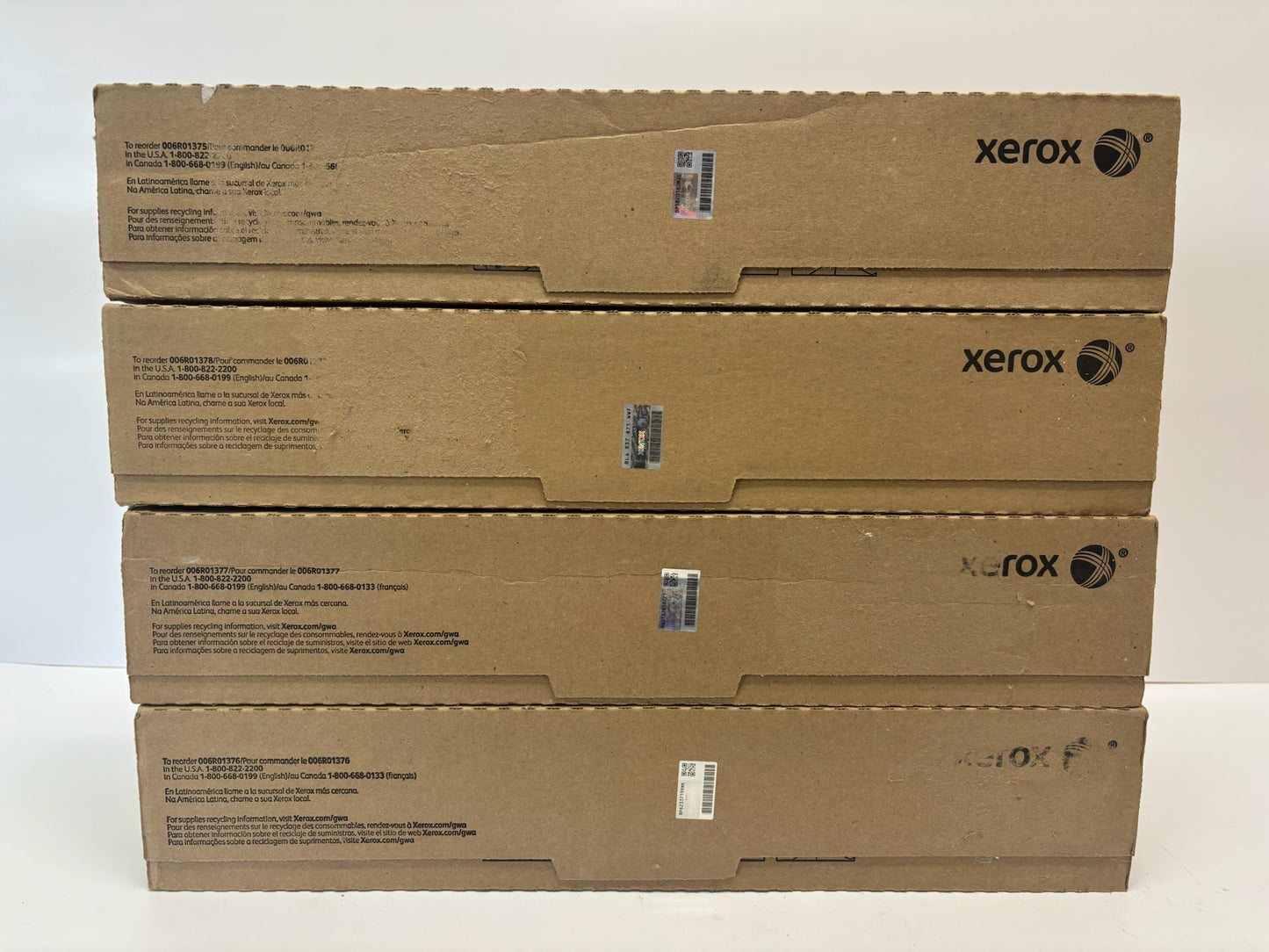 4 Genuine Xerox 700 Digital Color, Color J75, C75 Press Cyan Magenta Yellow & Black Toners