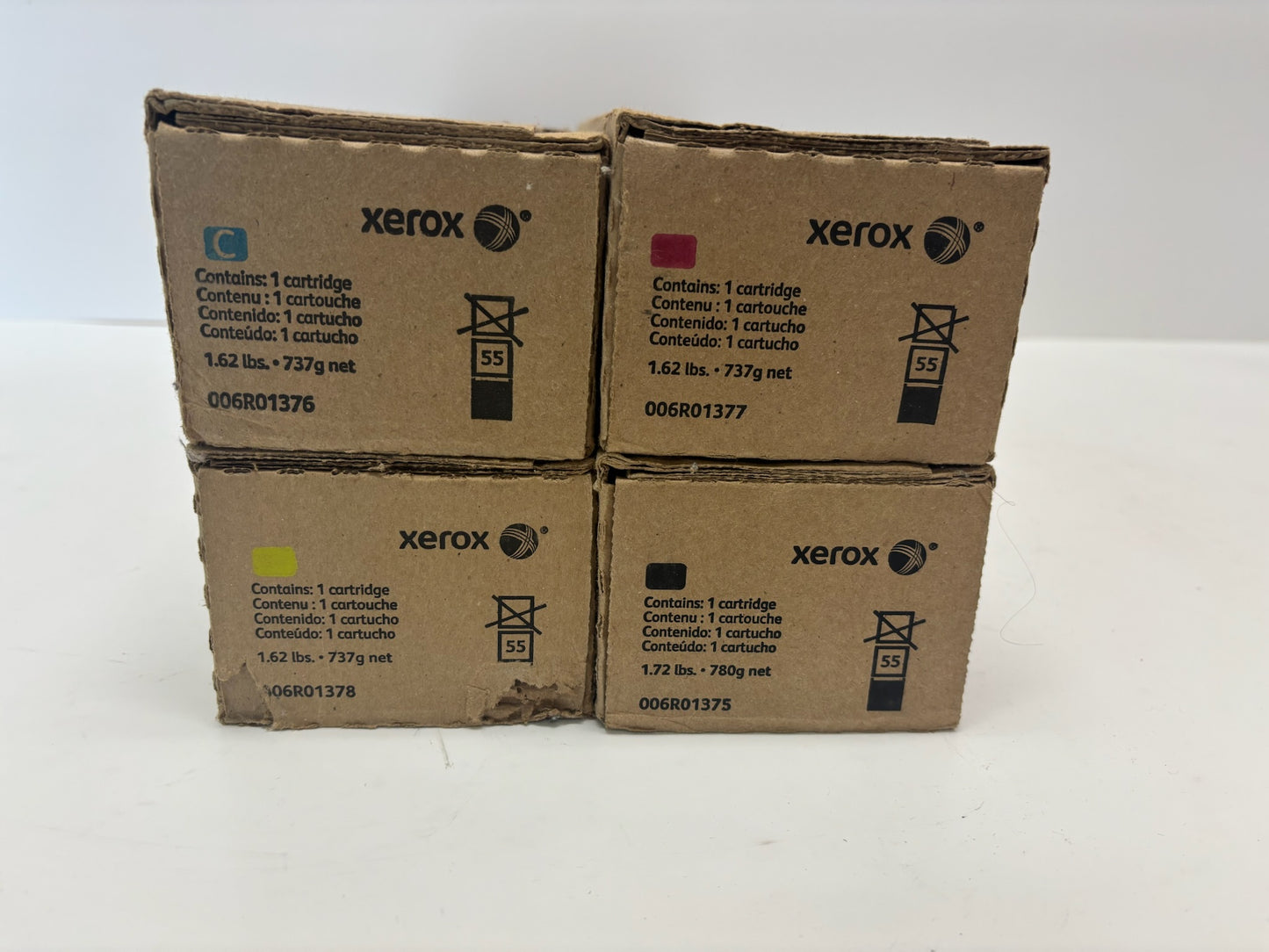 4 Genuine Xerox 700 Digital Color, Color J75, C75 Press Cyan Magenta Yellow & Black Toners