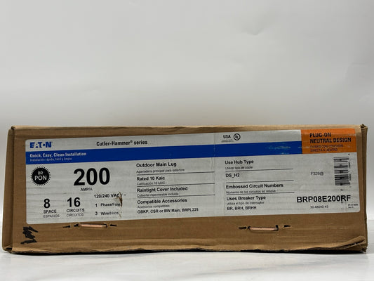 Eaton BRP08E200RF Cutler Hammer Series Plug-On Natural Design 200 AMP