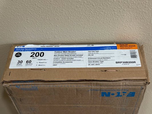 Eaton BRP30B200R Cutler-Hammer Series Plug On Neutral Design 200 AMP