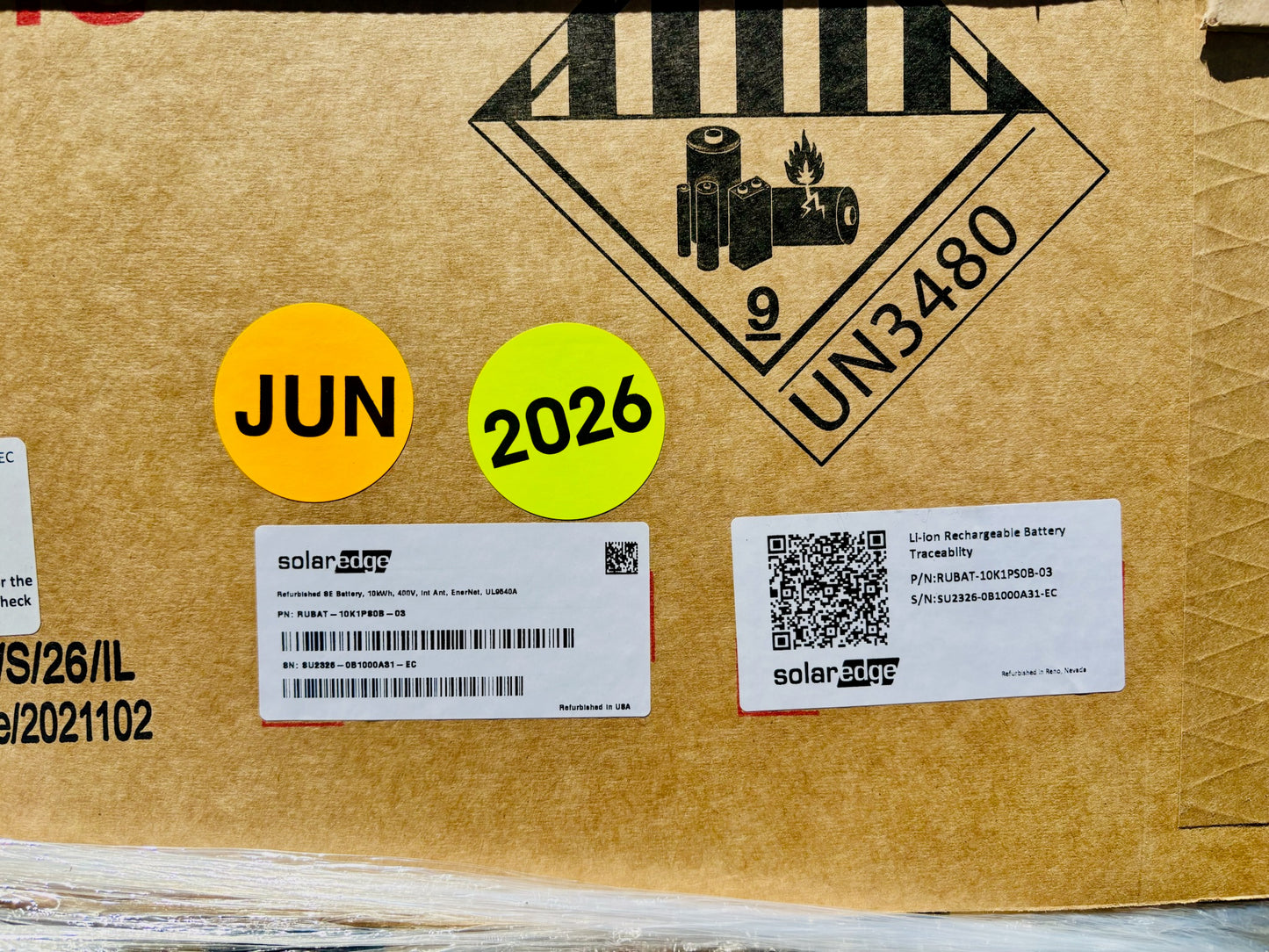 New Manufactured Refurbished SolarEdge Home Battery 10kWh UBAT-10K1PS0B-03