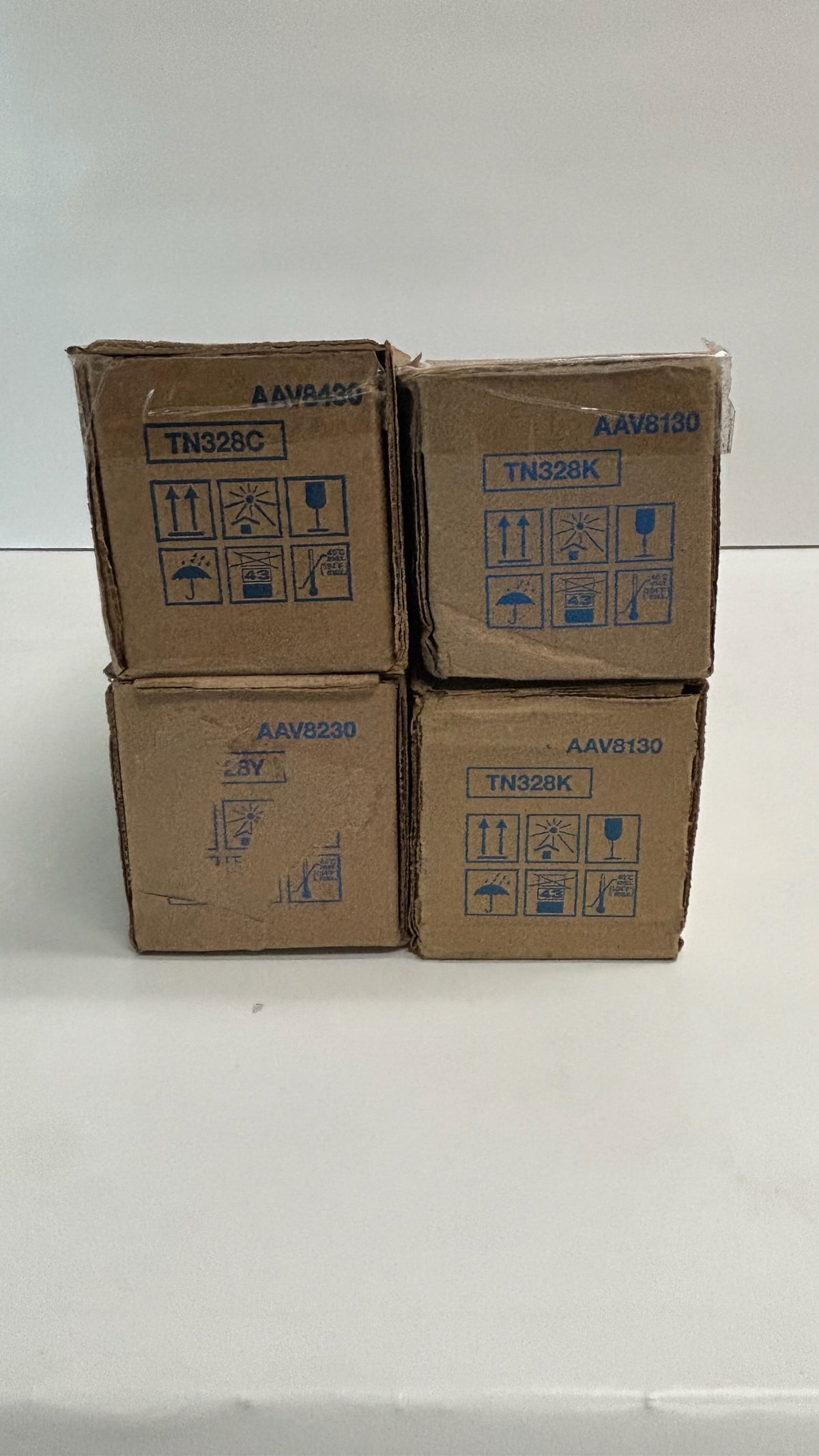4 Genuine Konica Minolta C250, C360 Cyan, Yellow & Black Toners TN328 CYKK