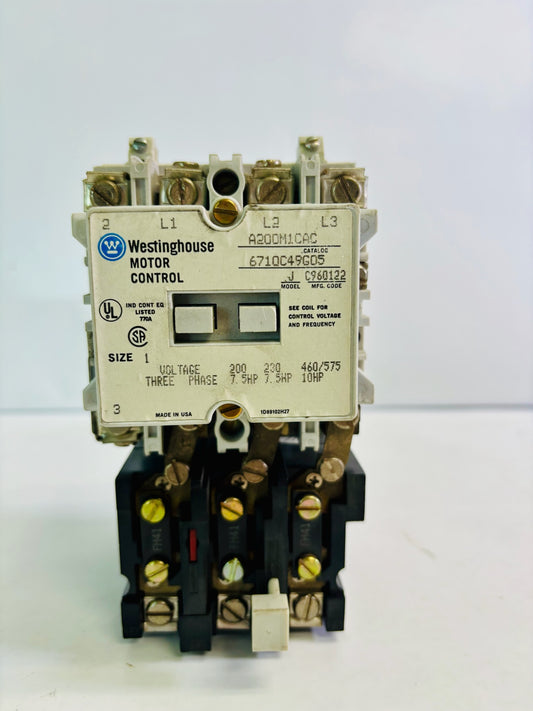 Westinghouse A200M1CAC Size 1 Magnetic Starter 27 A 600 V 120 V Coil