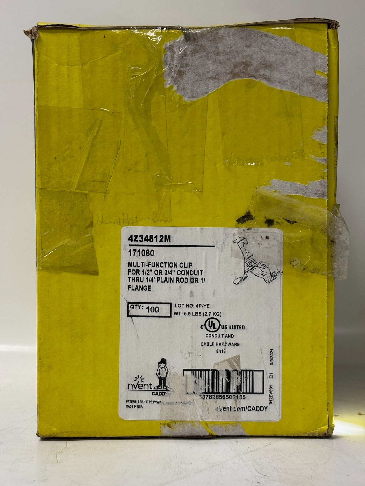 100 PK nVent CADDY 4Z34812M Snap-Close Clip – For 1/2" & 3/4" EMT