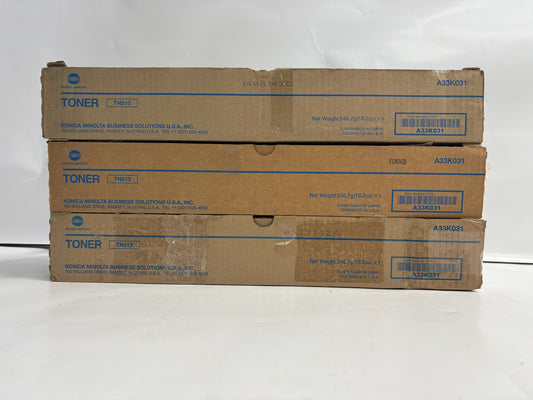 3 Cosmetic Genuine Konica Minolta BH 454e, 554e Black Toners (TN513, A33K031)