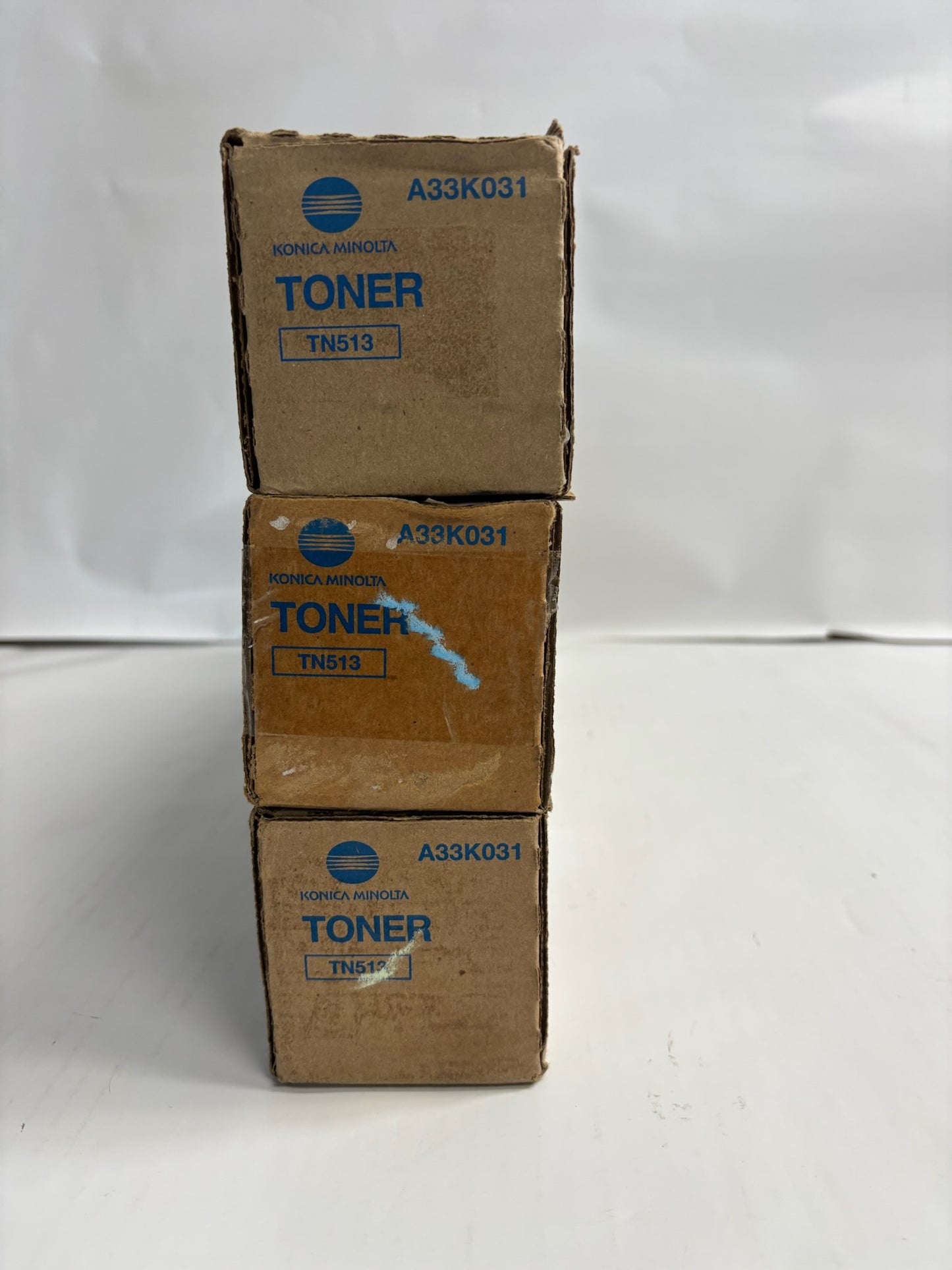 3 Cosmetic Genuine Konica Minolta BH 454e, 554e Black Toners (TN513, A33K031)