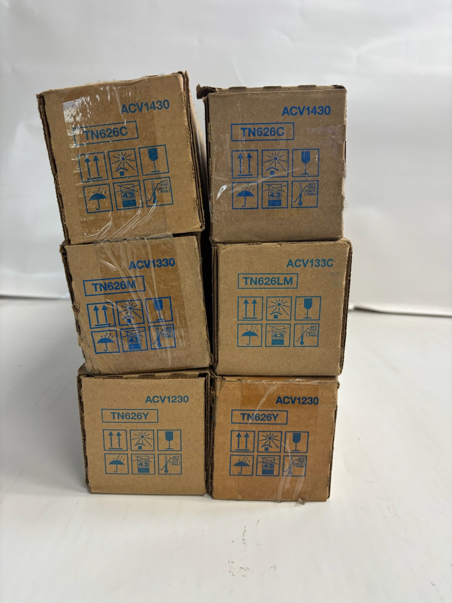 6 OEM Konica Minolta BH C360i,C450i,C550i,C650i CCMMYY Toners TN626 (No Black)