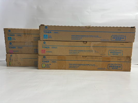 6 OEM Konica Minolta BH C360i,C450i,C550i,C650i CCMMYY Toners TN626 (No Black)