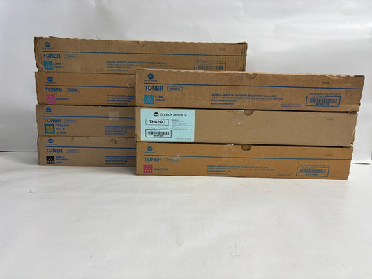 7 Genuine Konica Minolta BH C360i,C450i,C550i,C650i CCCMMYK Toners TN626