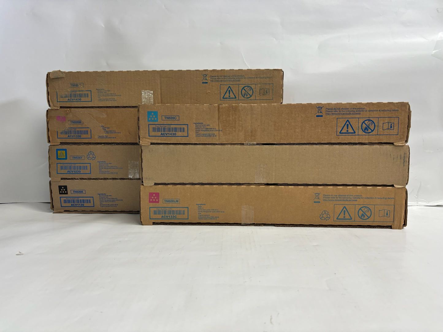 7 Genuine Konica Minolta BH C360i,C450i,C550i,C650i CCCMMYK Toners TN626