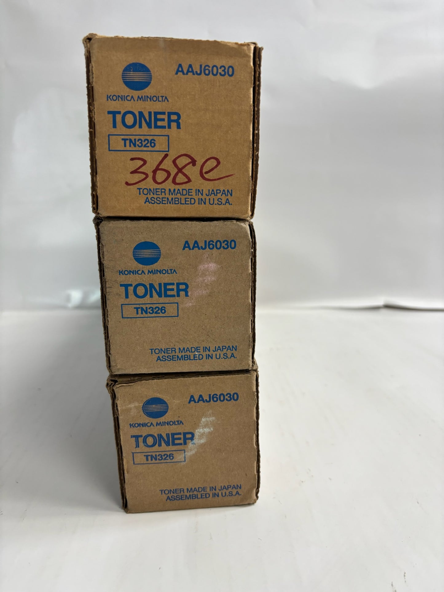 3 New Genuine Konica Bizhub 308e, 368e Black Toners TN326 AAJ6030