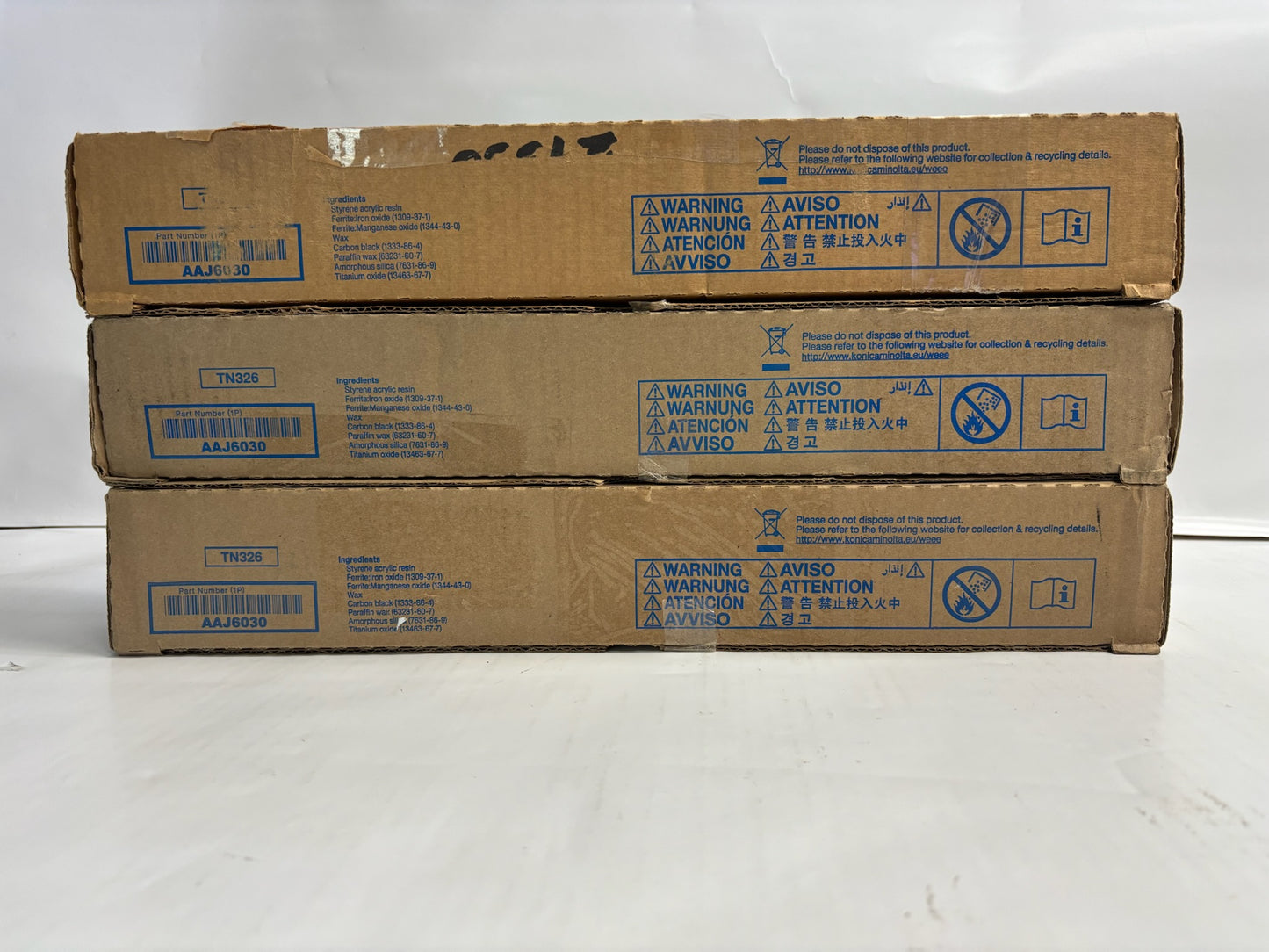 3 New Genuine Konica Bizhub 308e, 368e Black Toners TN326 AAJ6030