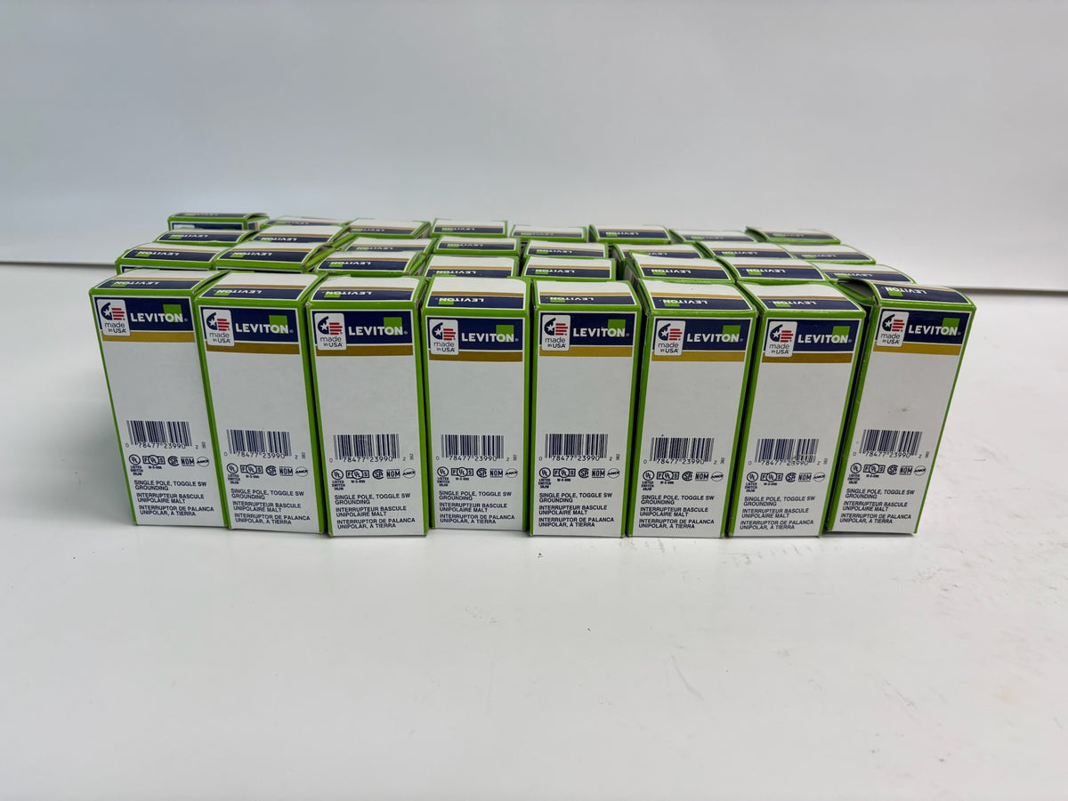 33 PK Leviton 1221-2W White 20 Amp Toggle Switch, Single-Pole