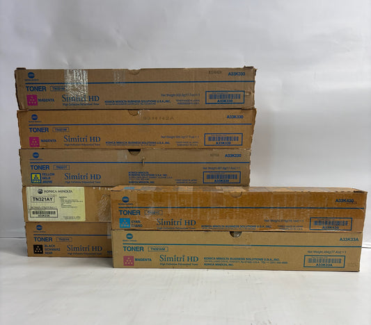 7 Genuine Konica BH C224,C284,C364,C364e TN321 CMMMYYYK Toners (AM, AY)