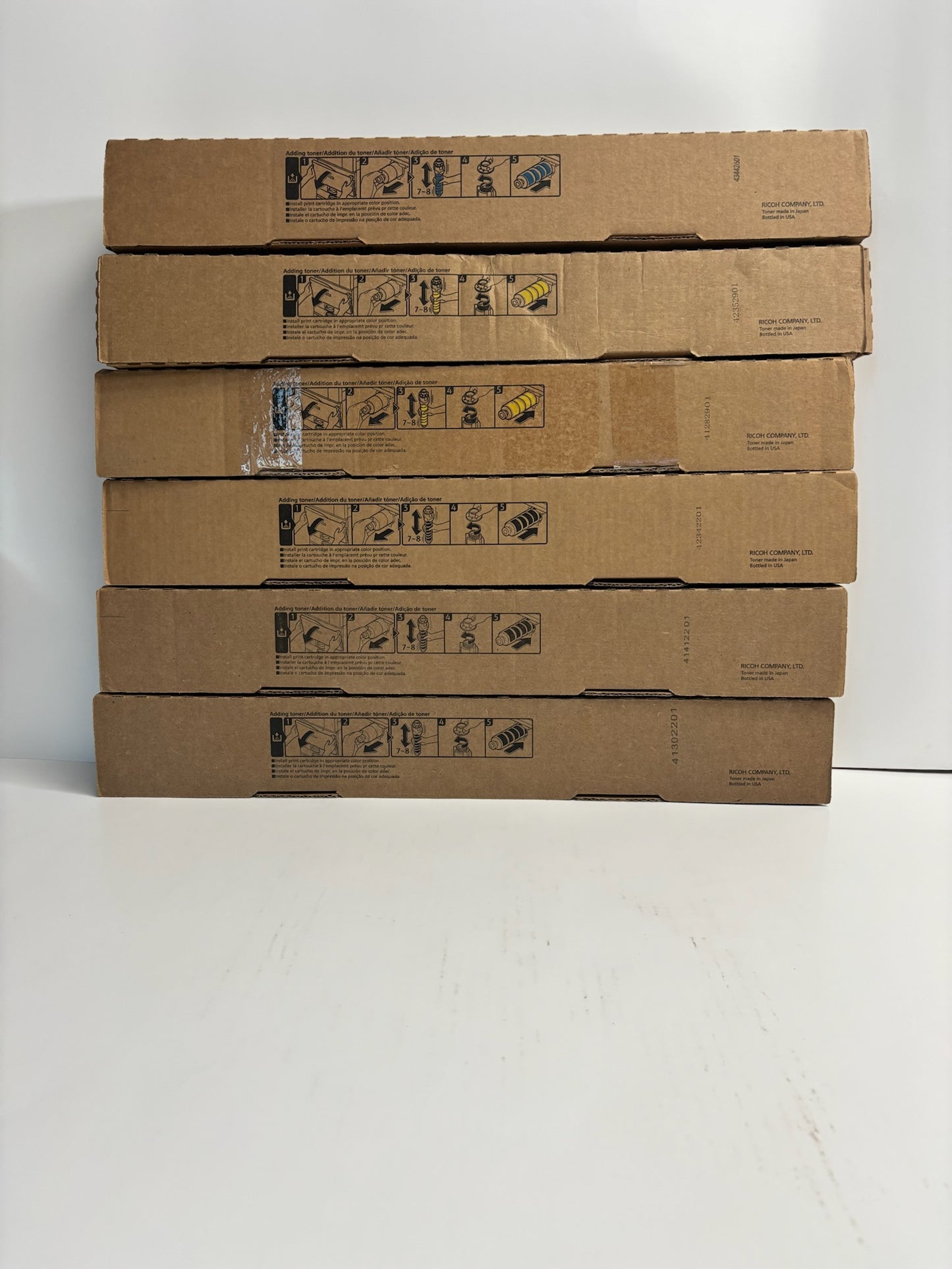 6 Genuine Ricoh IM C2500H, IM C2000 CYYKKK Toners 842307,842308,842310 (No Mag)