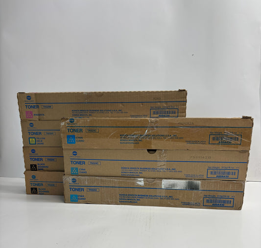 8 Cosmetic Genuine Konica Minolta Bizhub C258,C308,C368 CCCMMYKK Toners TN324