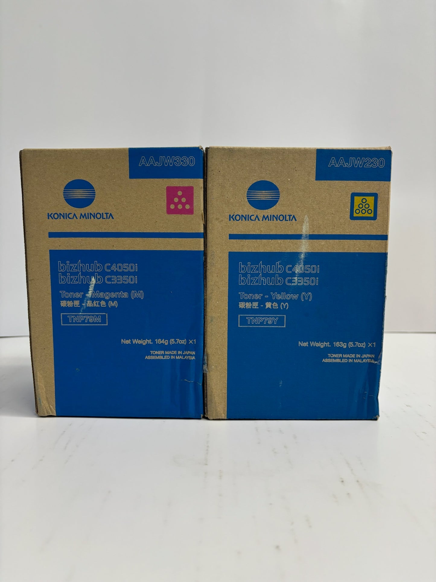 2 Cosmetic OEM Konica Minolta BH C3350,C3351 Mag & Yellow Toners TNP79M, TNP79Y