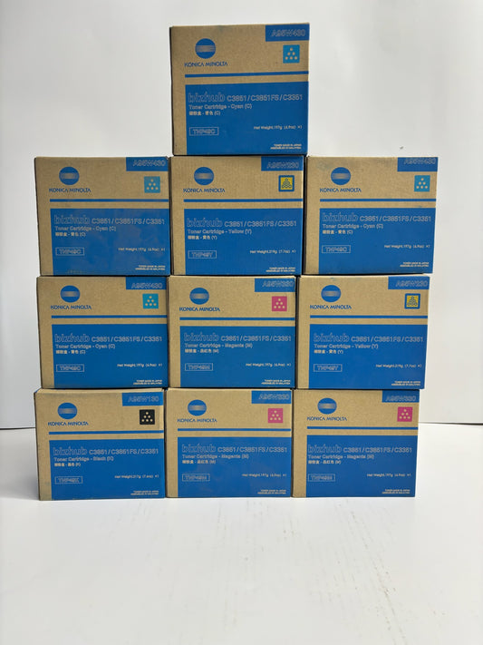 10 New Genuine Konica Minolta Bizhub C3351, C3851FS CCCCMMMYYK Toner TNP49