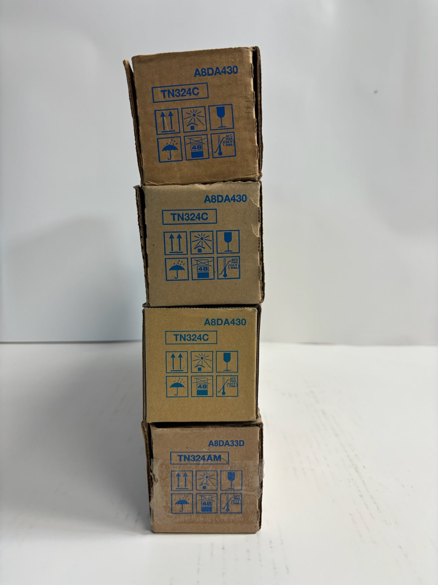 4 Genuine Konica Minolta BH C258,C308,C368 Cyan & Mag Toners TN324C,TN324AM