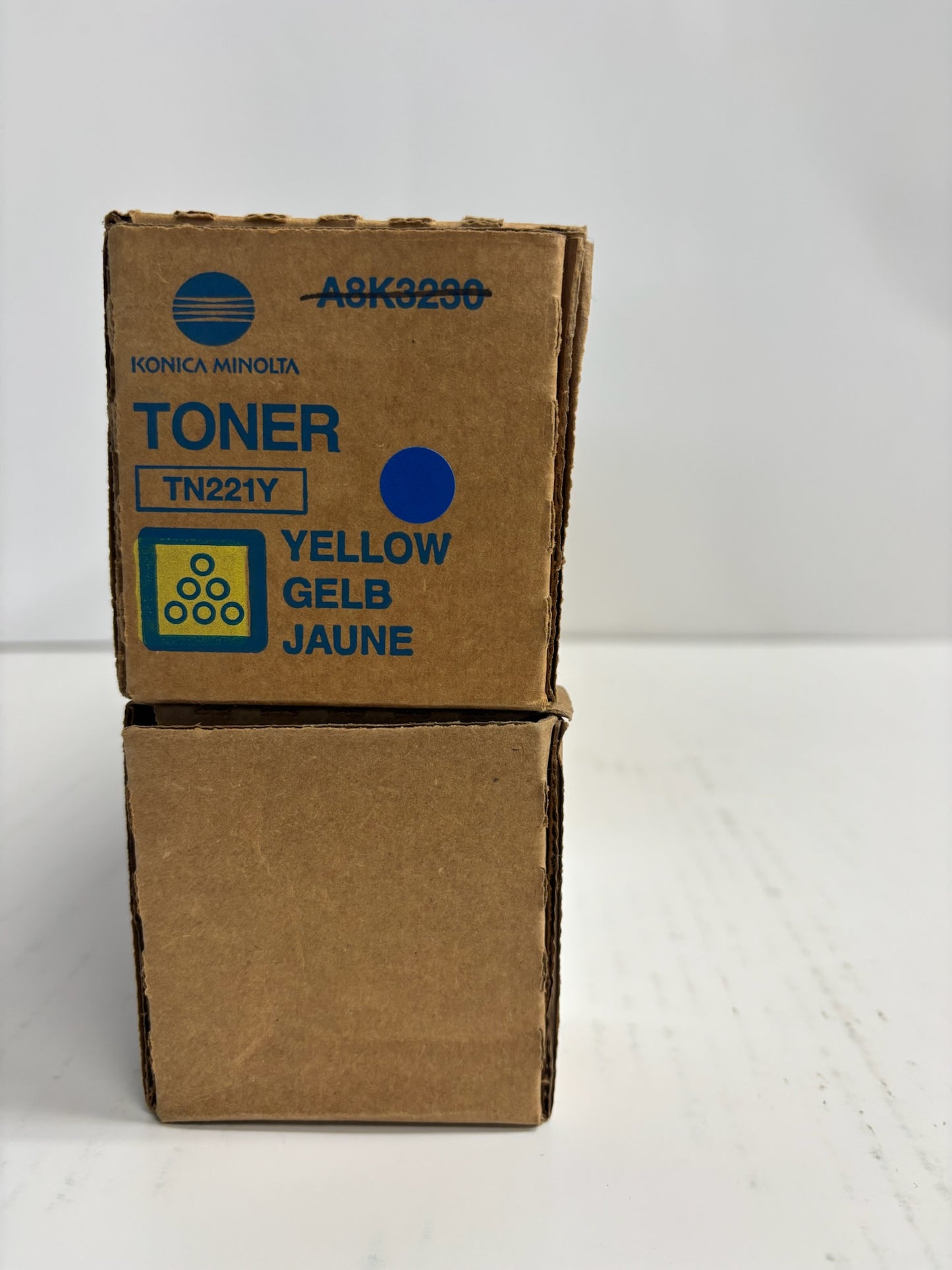 2 OEM Konica Minolta BH C227,C287 YK Low Yield Toners TN221( No Cyan ,Magenta)