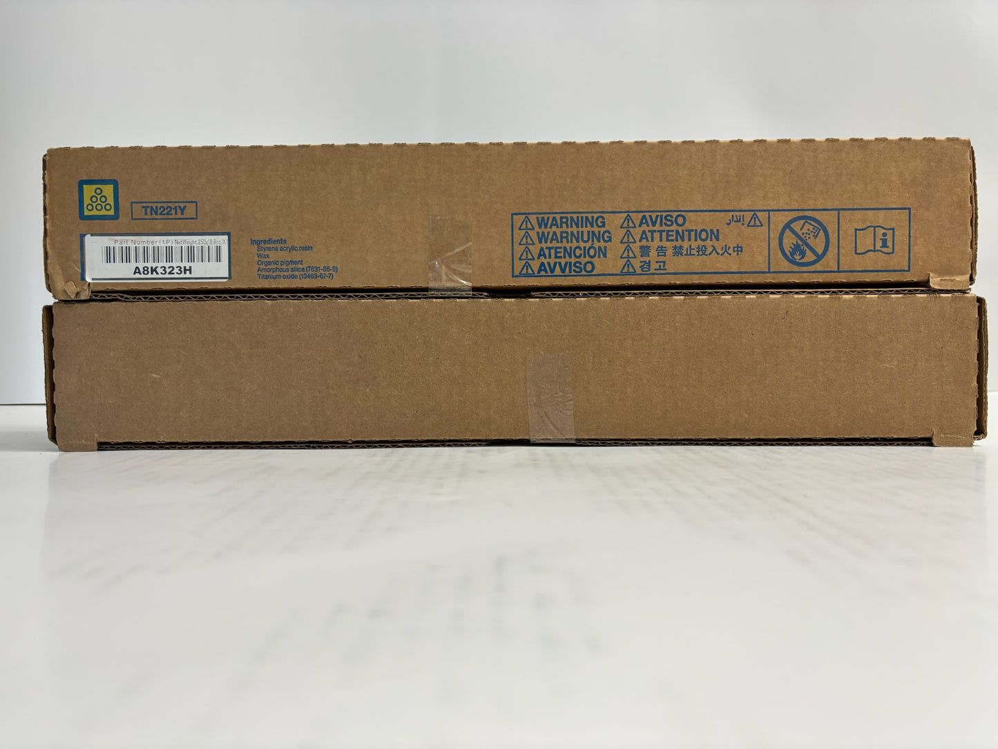 2 OEM Konica Minolta BH C227,C287 YK Low Yield Toners TN221( No Cyan ,Magenta)