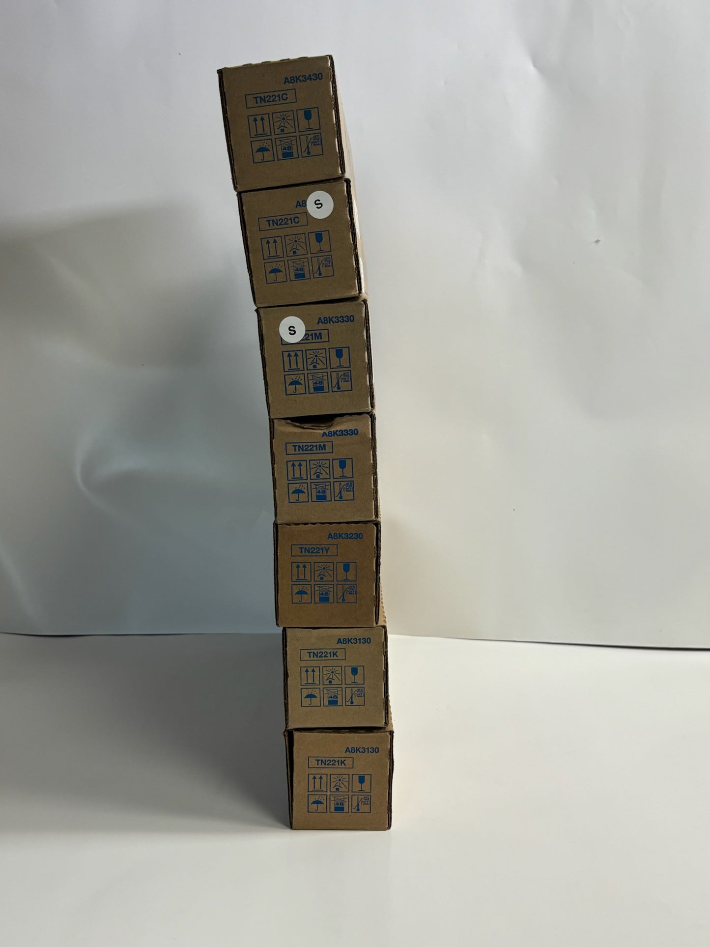 7 New Genuine Konica Minolta BizHub C227,C287 TN221 CCMMYKK Toners TN221