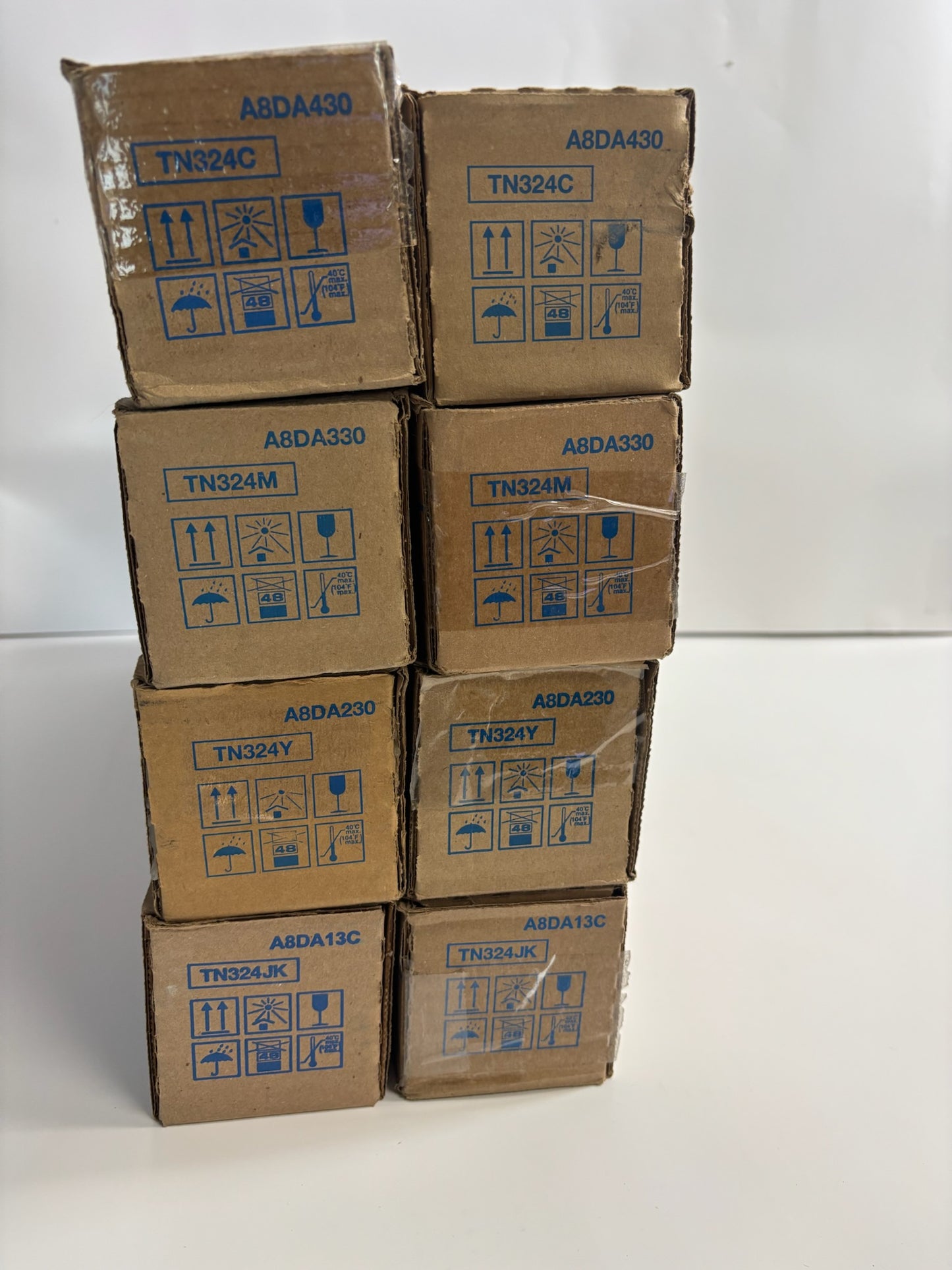 8 Genuine Konica Minolta Bizhub C258,C308,C368 TN324 CCMMYYKK Toners (TN324JK)