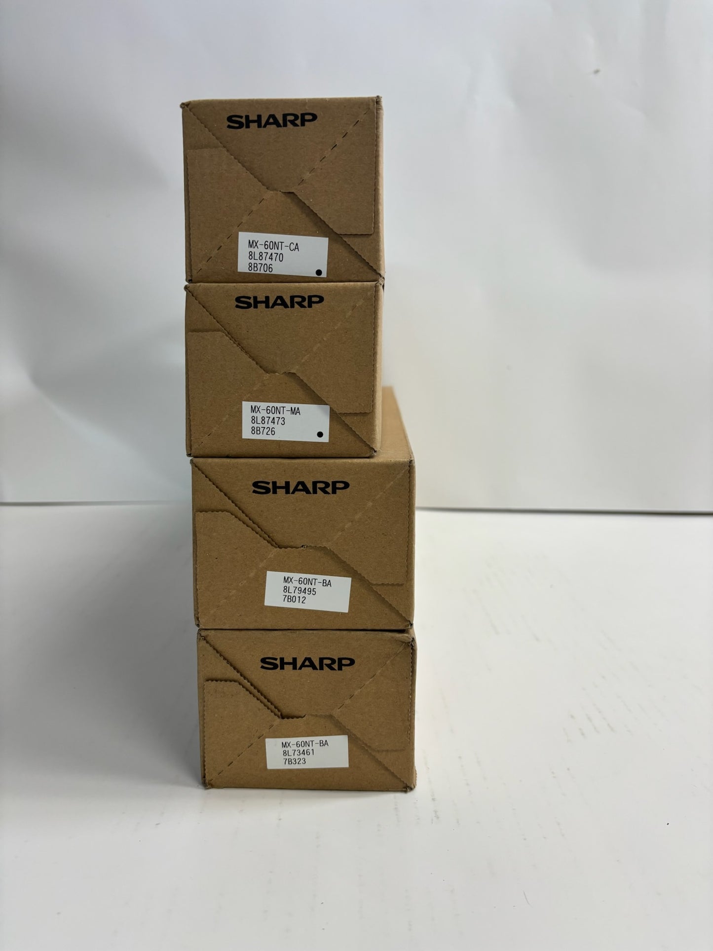 4 Genuine Sharp MX 2630,3050,3570,4050,4070 CMKK Toners MX-60NT (No Yellow)