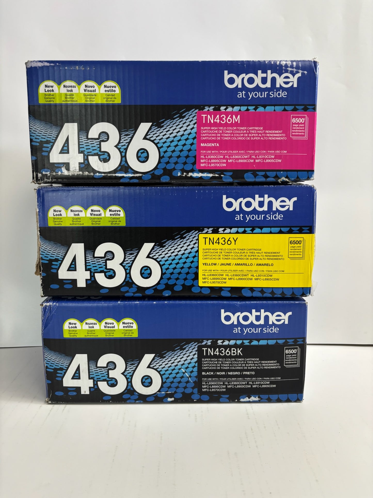 3 Genuine Brother MFC-L9570CDW, MFC-L8900CDW MYK Toners TN436 (No Cyan)