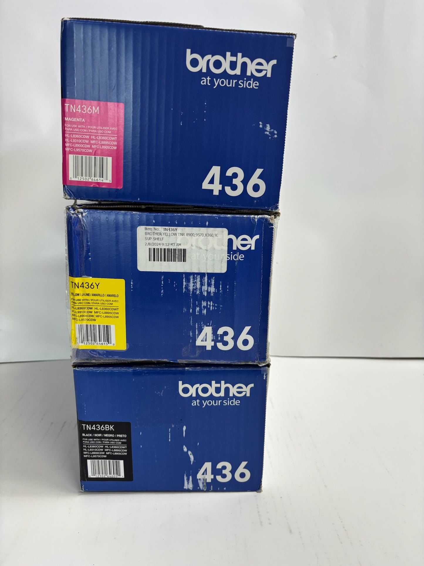 3 Genuine Brother MFC-L9570CDW, MFC-L8900CDW MYK Toners TN436 (No Cyan)