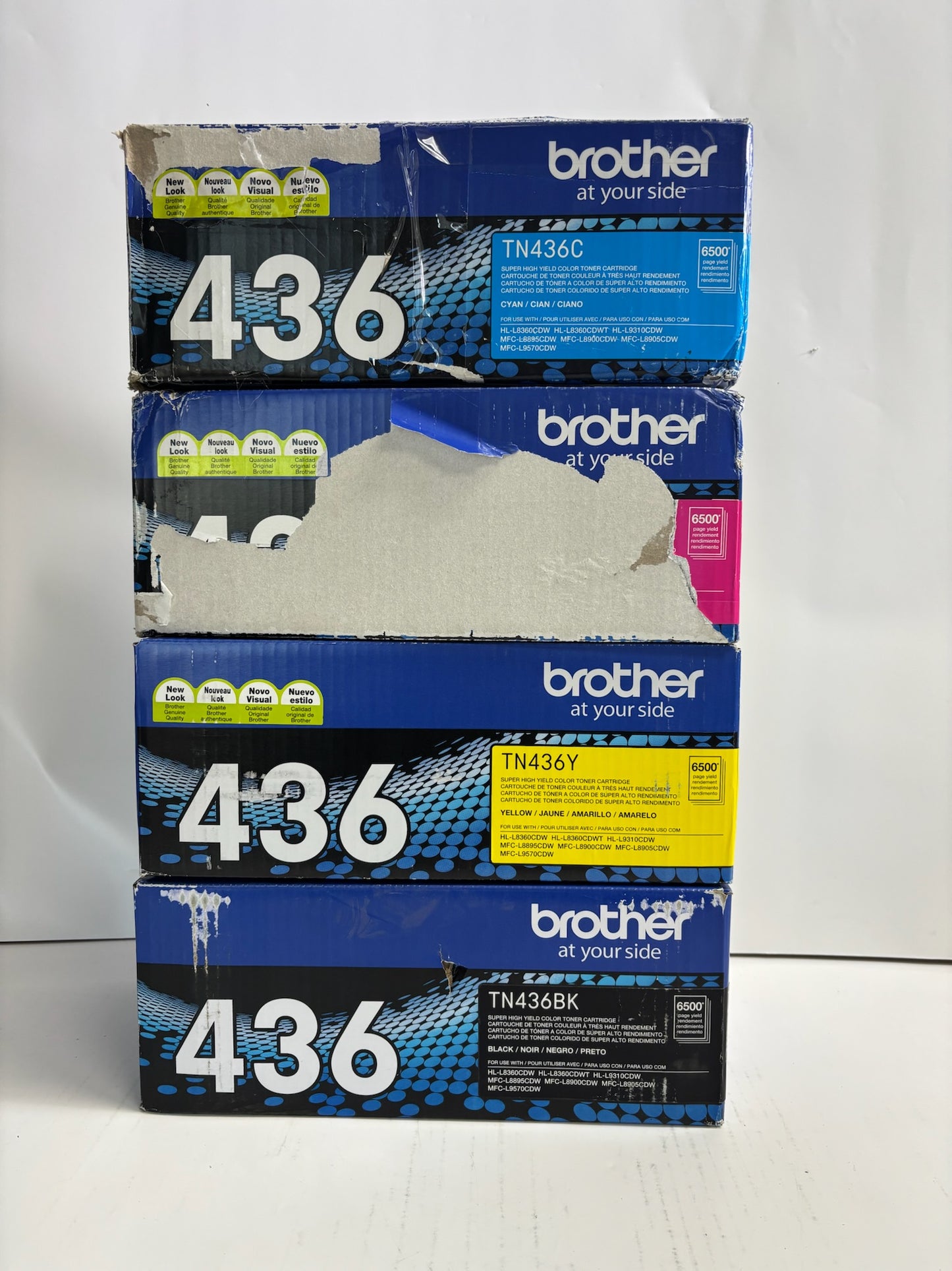 4 Cosmetic Genuine Brother MFC-L9570CDW, MFC-L8900CDW CMYK Toners TN436