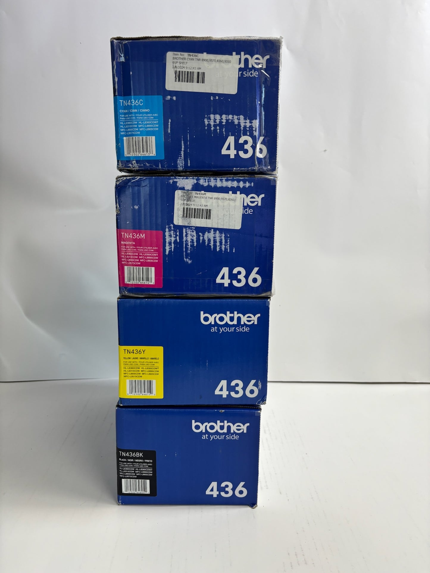 4 Cosmetic Genuine Brother MFC-L9570CDW, MFC-L8900CDW CMYK Toners TN436