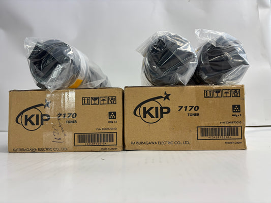 3 Genuine KIP 7170, Z340970010 Black Toners Bottles (400g Each Toner)