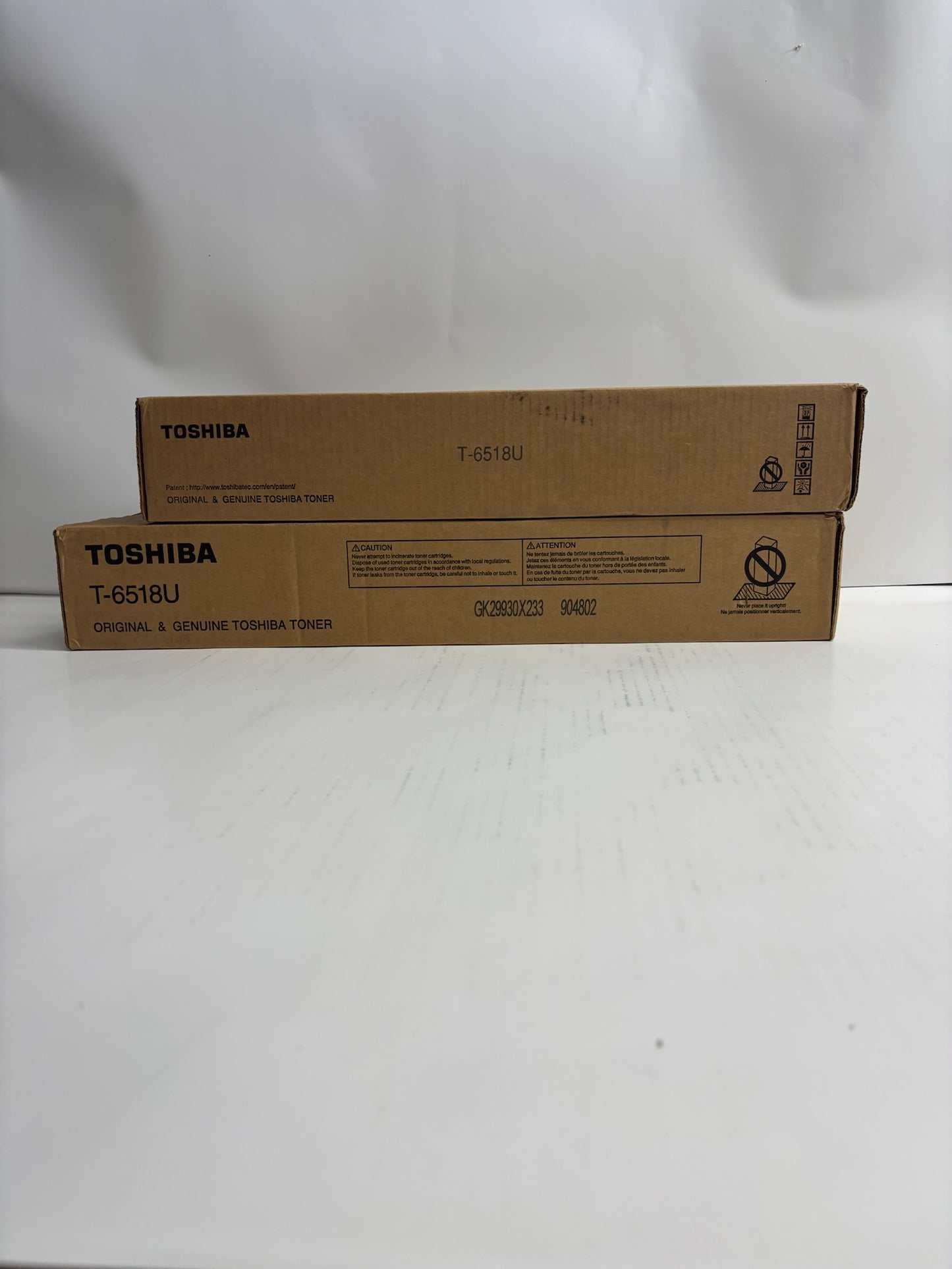 2 Open Genuine Toshiba e-STUDIO 5518A, 6518A, 7518A, 8518A Black Toners T-6518U