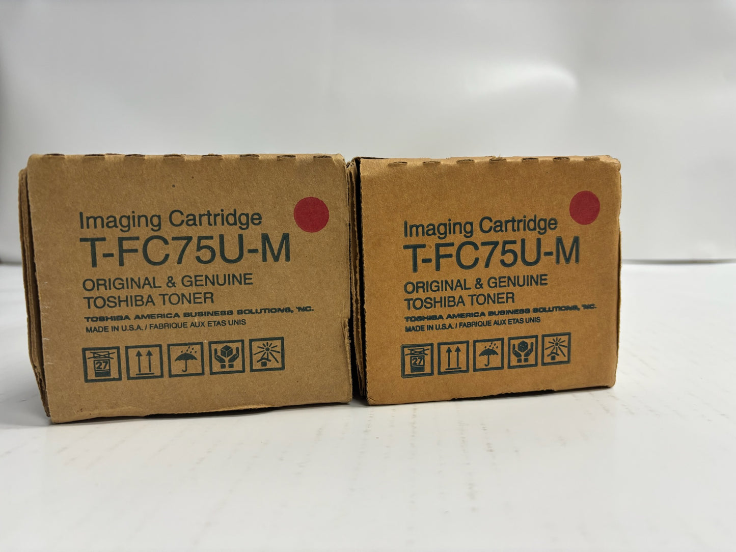 2 Genuine Toshiba e-STUDIO 5560C,6560C,6570C Magenta Toners T-FC75U-M, TFC75UM