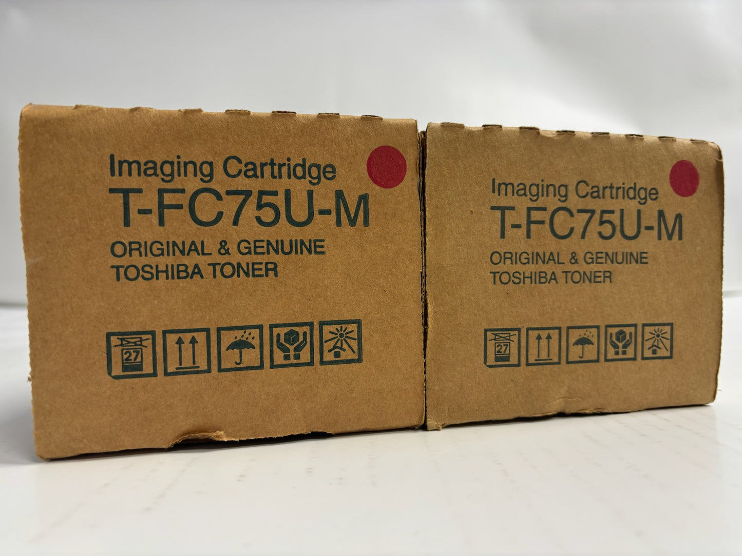 2 Genuine Toshiba e-STUDIO 5560C,6560C,6570C Magenta Toners T-FC75U-M, TFC75UM