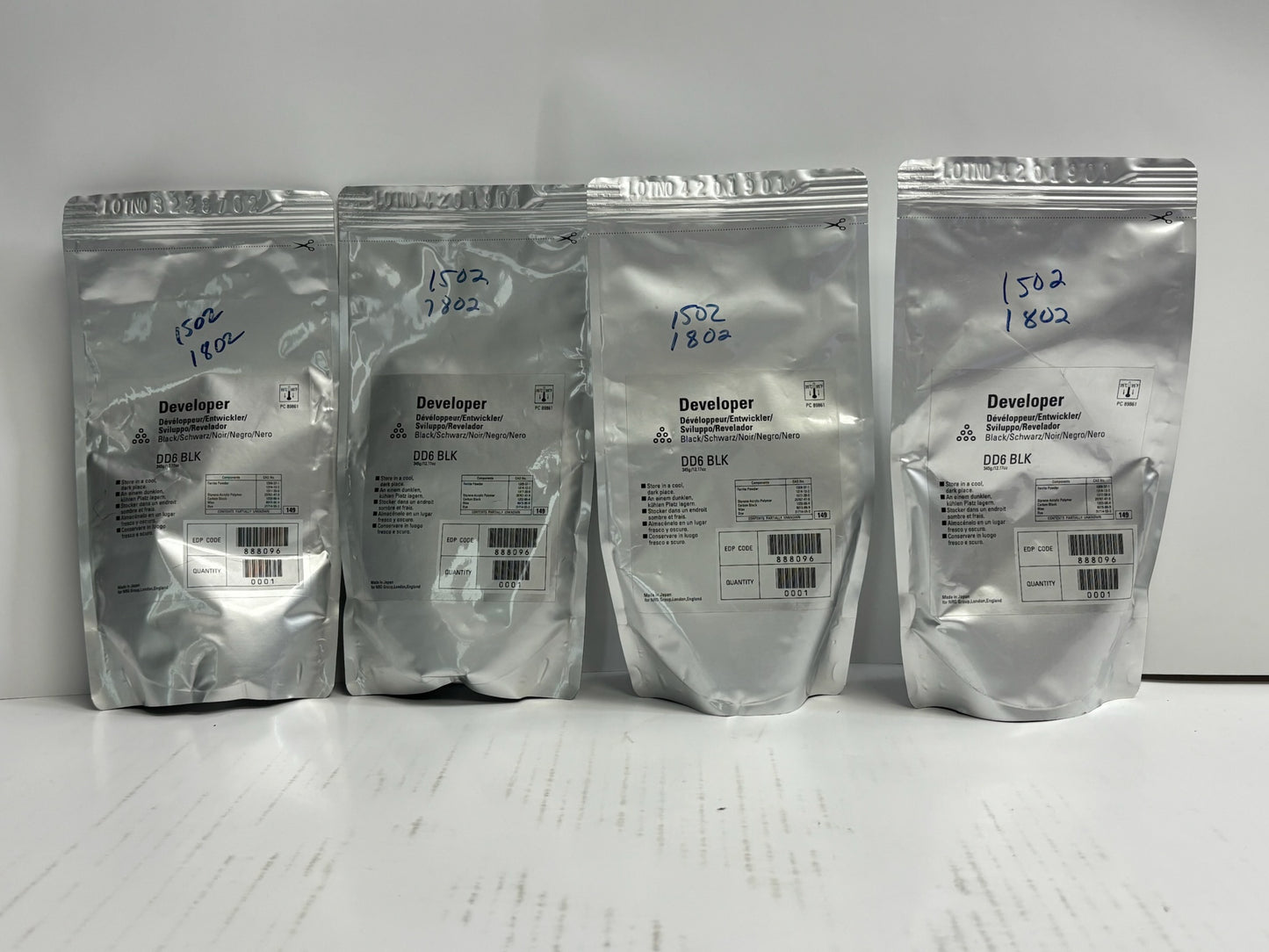 Lot Of 4 New Genuine Ricoh AF1502,1802 Black Developers DD6, 888096