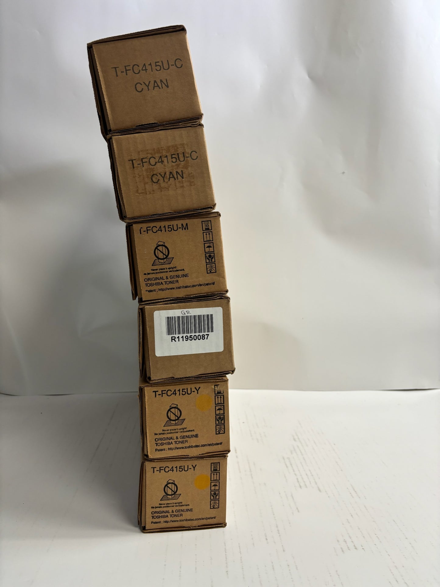 6 New Genuine Toshiba E Studio 2515AC,3015AC CCMMYY Toners T-FC415U (No Black)