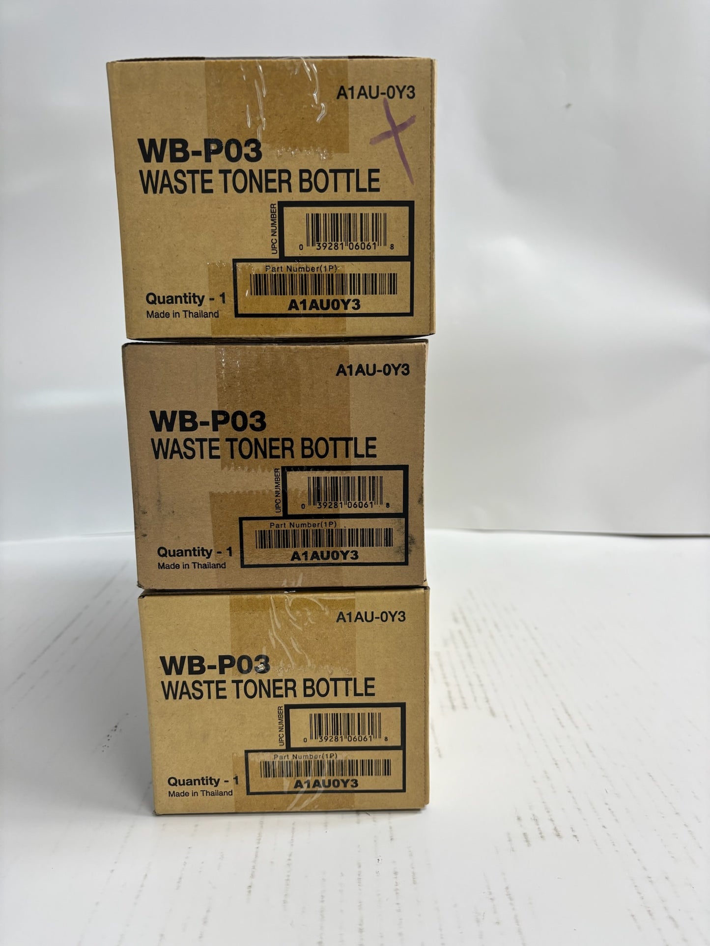 3 Genuine Konica Minolta BH C3100P,C3110 Waste Toner Container WB-P03, A1AU-0Y3