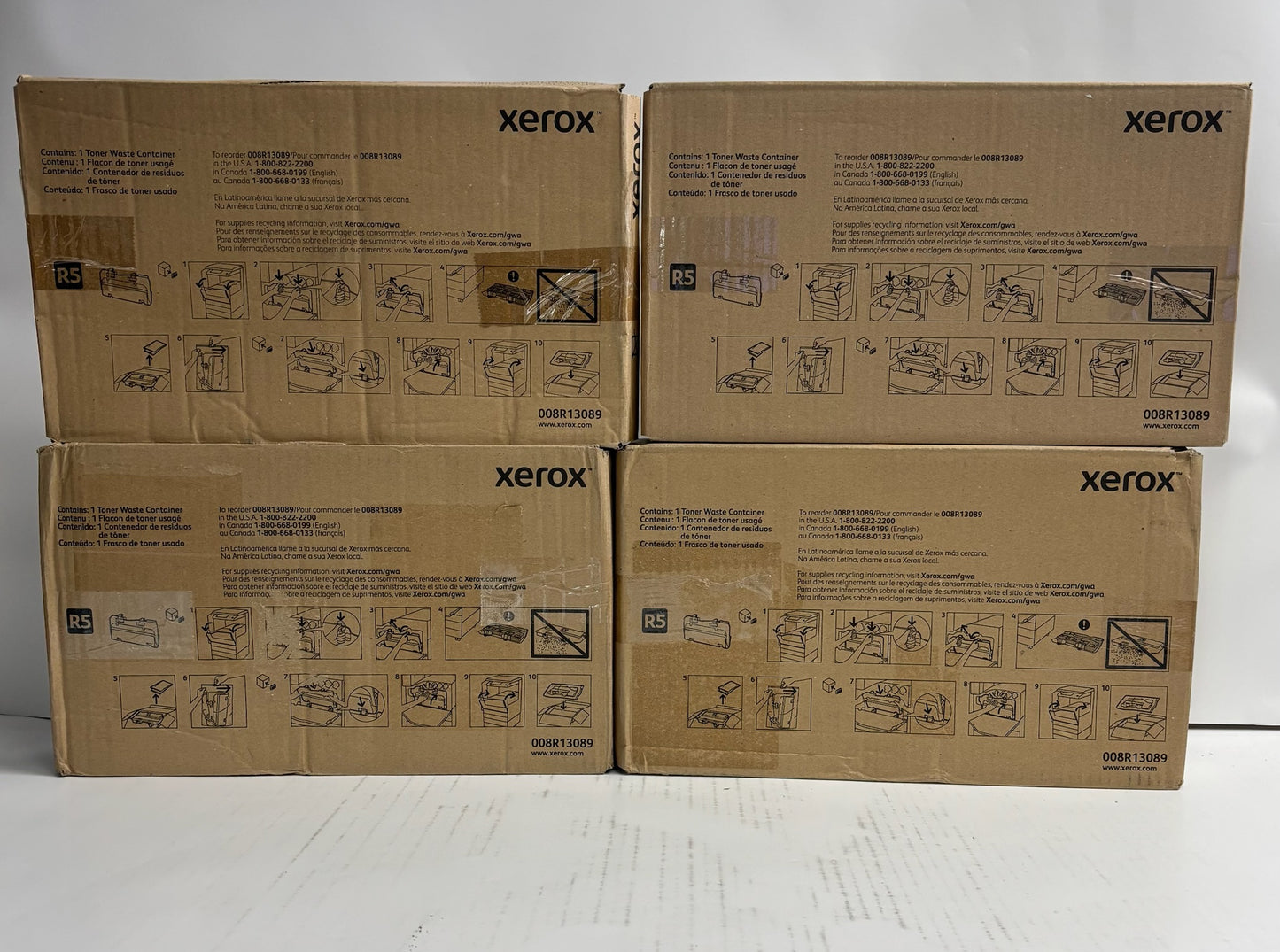 4 Genuine Xerox WorkCentre 7120, 7125,7220,7225 Waste Toner Container 008R13089