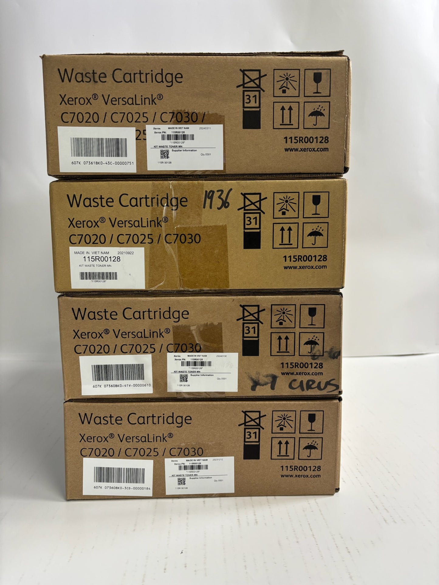 4 Genuine Xerox VersaLink C7020,C7025,C7030,C7130 Waste Cartridges 115R00128