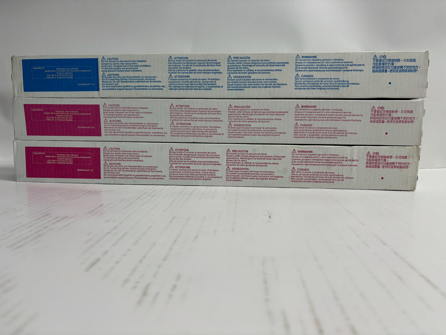 3 Genuine Kyocera TASKalfa 3552ci,3553ci,4052ci Cyan & Mag Toners TK-8527,TK8527