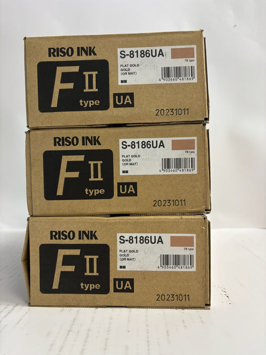 3 Genuine Risograph EZ220,EZ221,EZ390 Flat Gold Type F Ink Box S-8186UA (6 Inks)